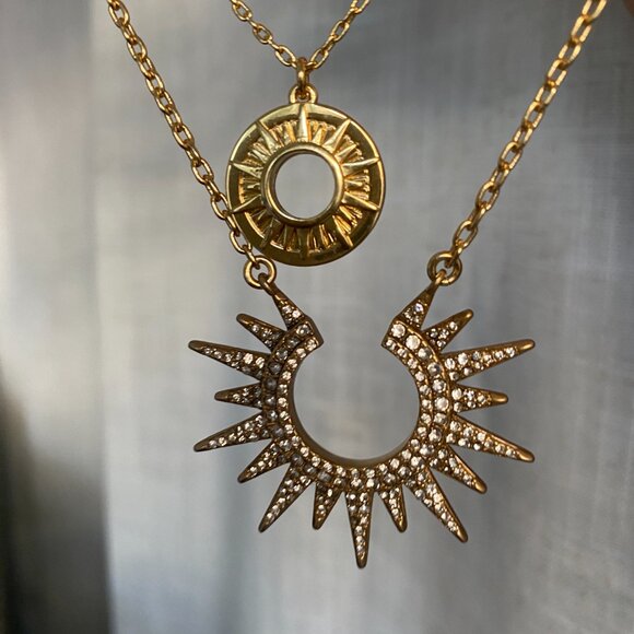 J. Crew Starburst Sparkle Double Necklace - Picture 2 of 7